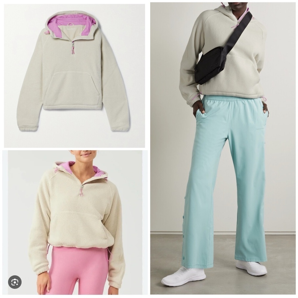 Outdoor Voices Hooded Recycled-primofleece Teddy Off White Cream Sweatshirt M​​